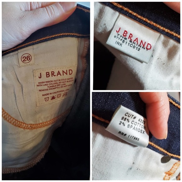 J Brand Boho The Skinny Blue Jeans in Ink Cut 4320 w/ Whiskering Size 26 - Picture 11 of 15